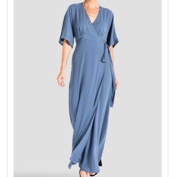 Reformation Winslow maxi wrap dress blue xs - Picture 2 of 6